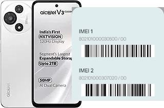 Cómo ver el código IMEI en alcatel V3 Classic