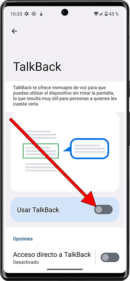 Activar o desactivar TalkBack