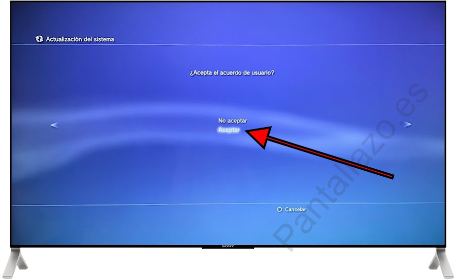 Aceptar acuerdo usuario PS3