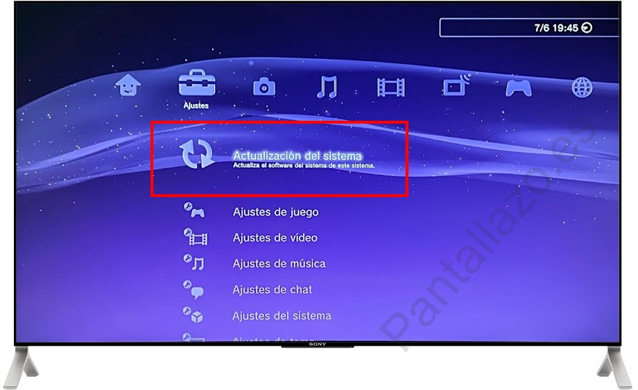 Actualización del sistema PS3