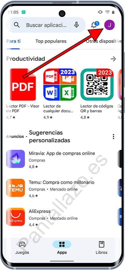 Cuenta Google Play Android
