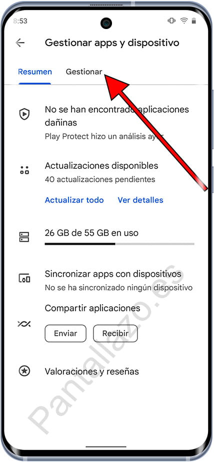 Gestionar apps Google Play