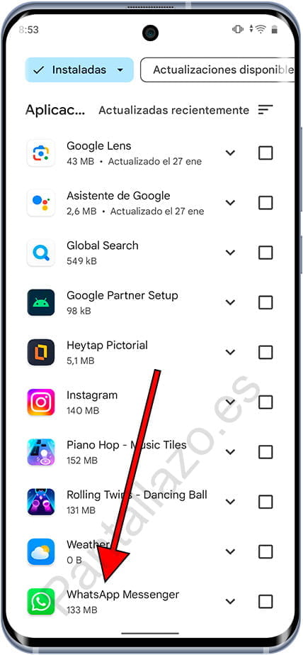 Actualizar aplicaciones Google Play