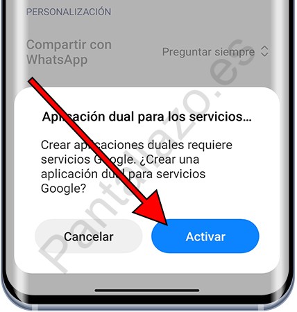 Confirmación aplicación dual en Xiaomi