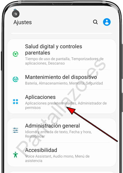 Ajustes aplicaciones Samsung