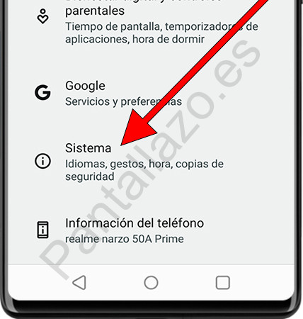 ajustes sistema Android