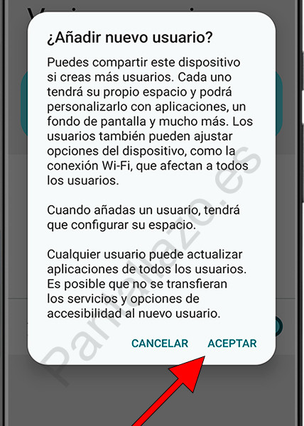 Información nuevo usuario Android