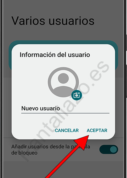 Nombre usuario Android