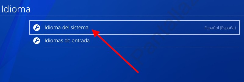 Idioma del sistema PS4