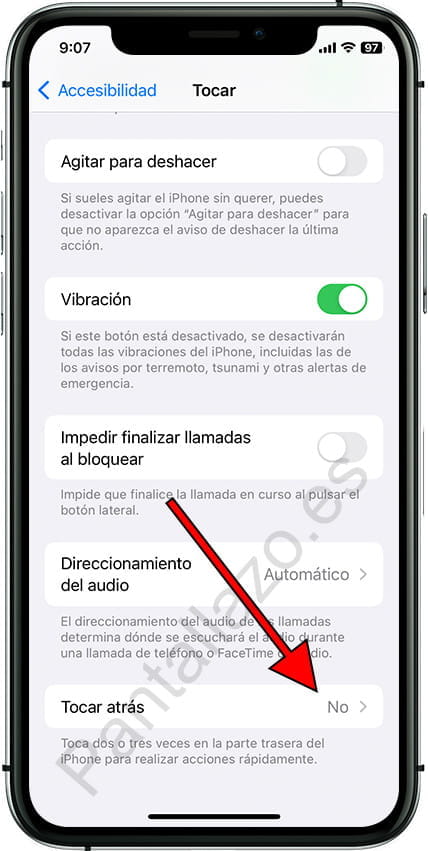 Tocar atrás iPhone