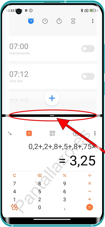 Barra divisora de pantalla dividida Xiaomi