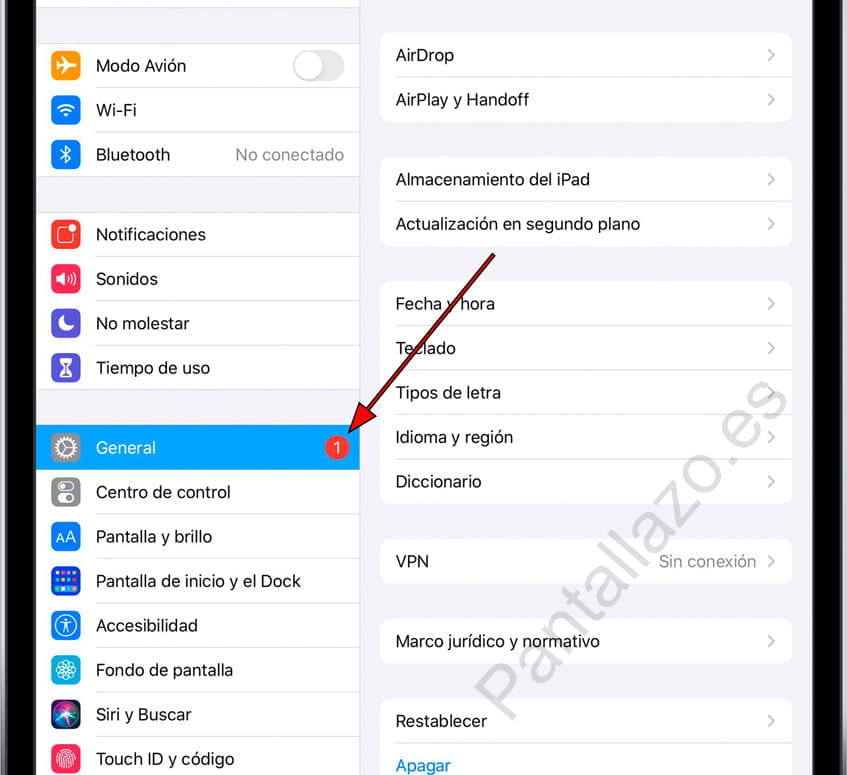 Ajustes generales iPad