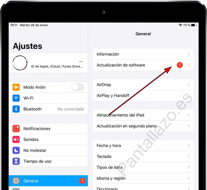 Actualización de software iPad