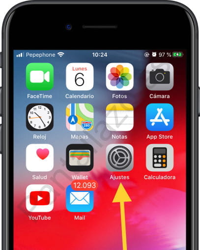 Icono ajustes iPhone