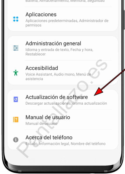 Actualización de software Samsung