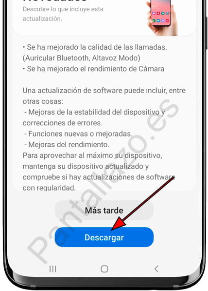 Descargar actualización Samsung
