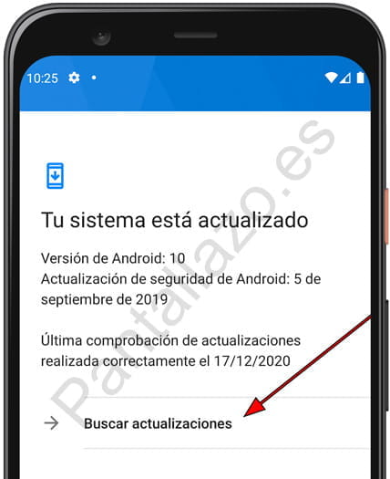 Buscar actualizaciones Android