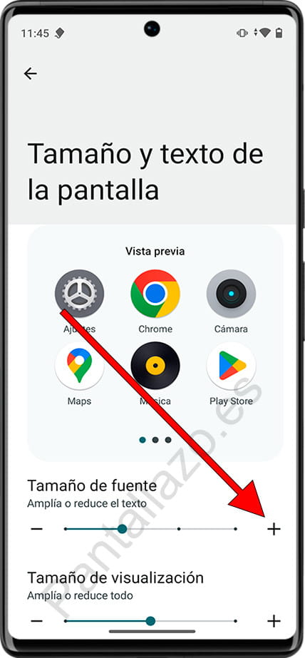 Cambiar tamaño de texto en Android