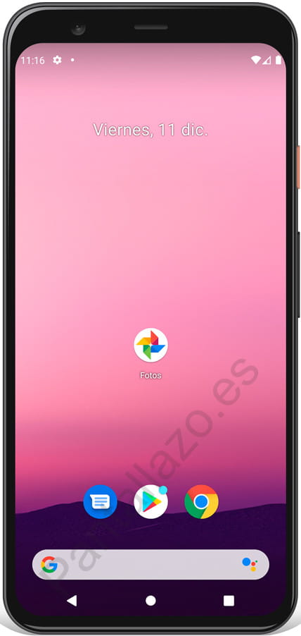 Pantalla inicio Android