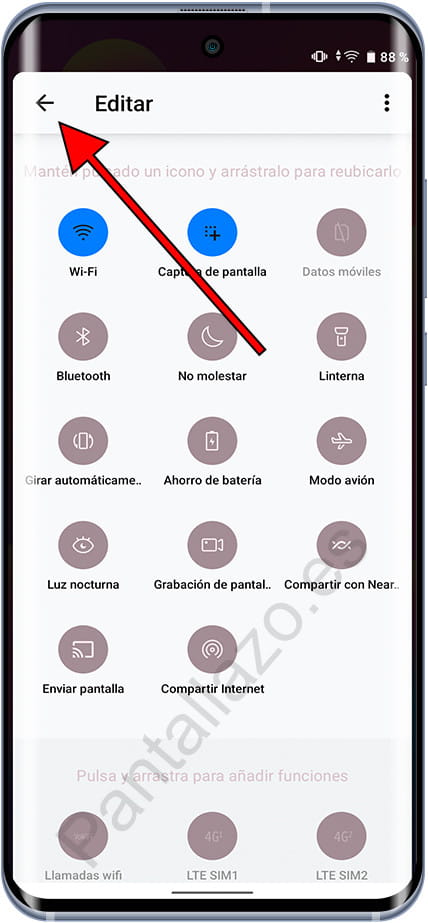 Finalizar edición panel accesos directos