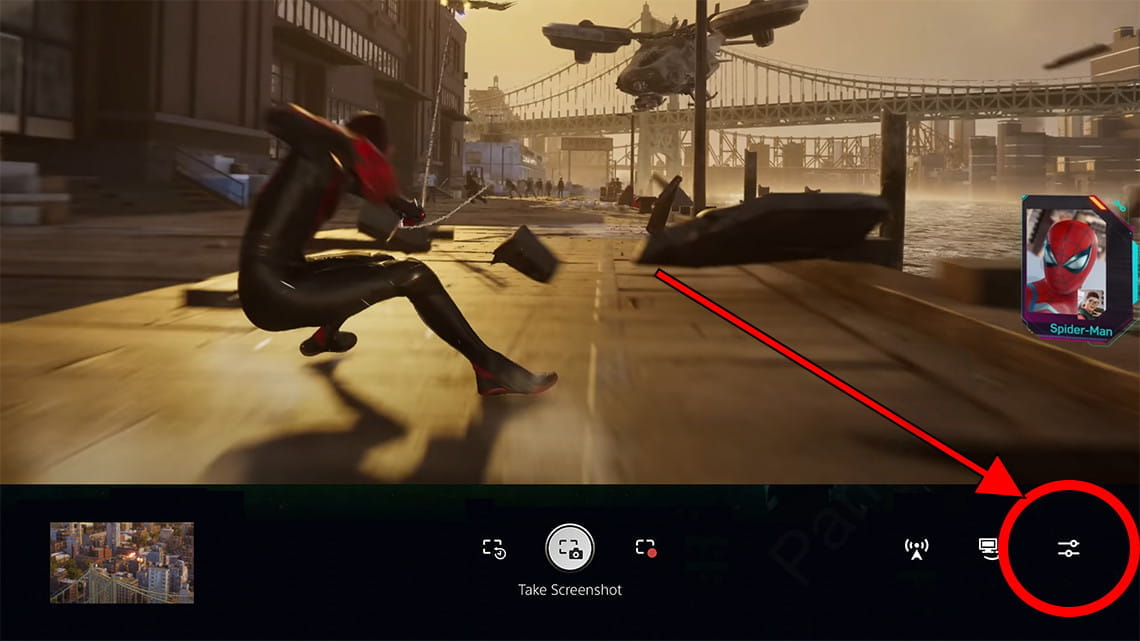 Ajustes de captura de pantalla en PlayStation 5