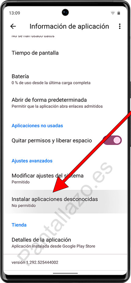 Instalar aplicaciones desconocidas