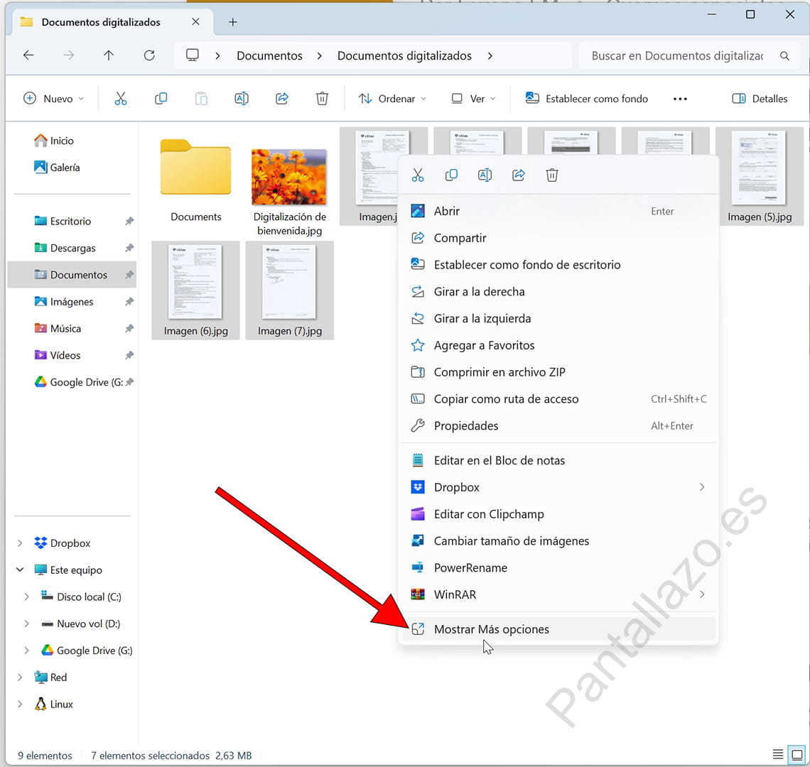 Click derecho mostrar más opciones Windows
