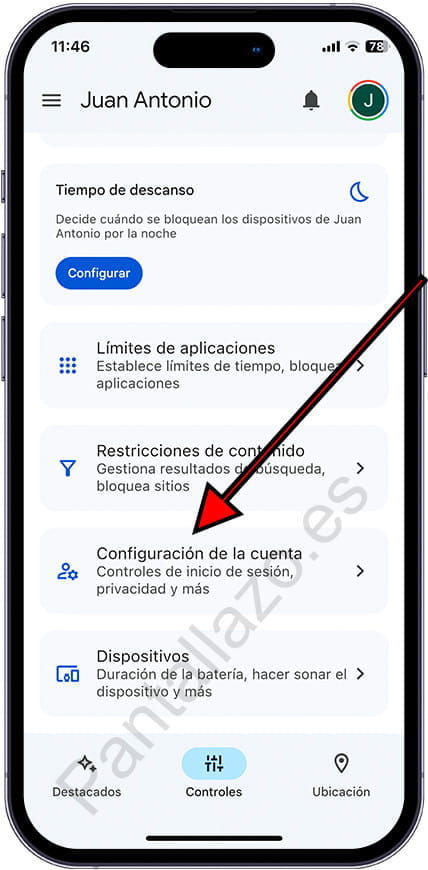 Configuración de la cuenta Family Link