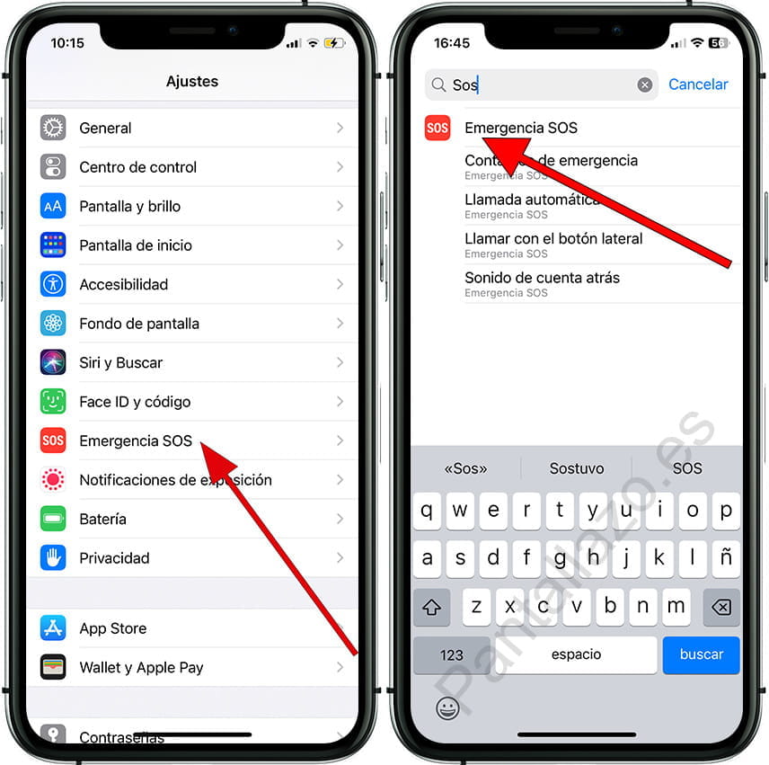 Desactivar llamadas de emergencia en iPhone Paso 2