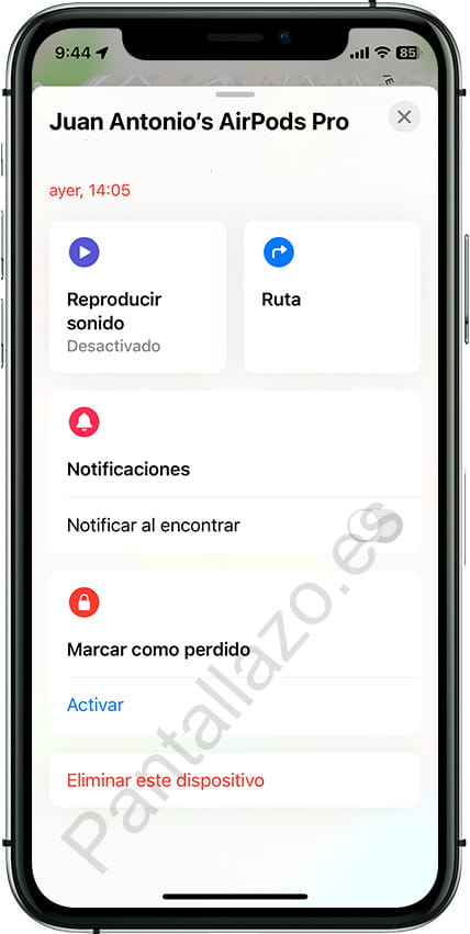 Opciones buscar Apple