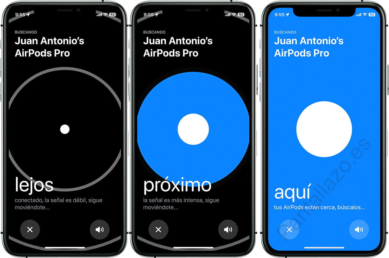 Indicaciones para encontrar AirPods