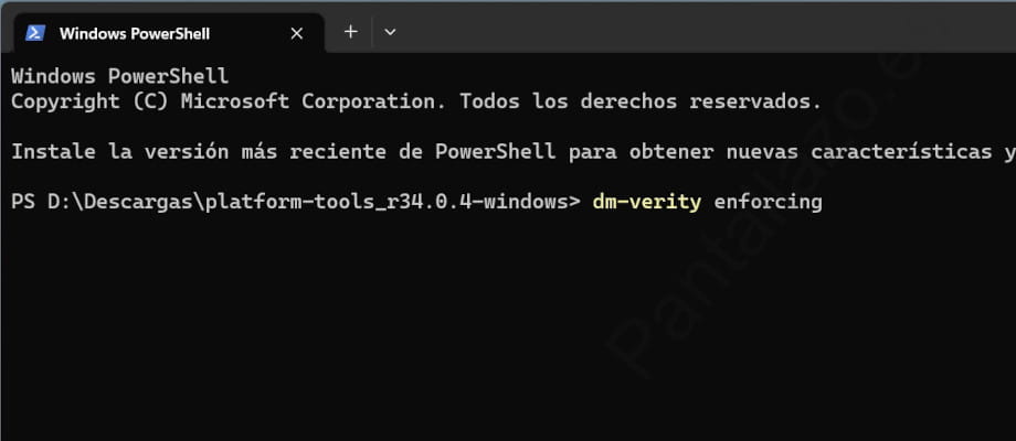 dm-verity enforcing en terminal