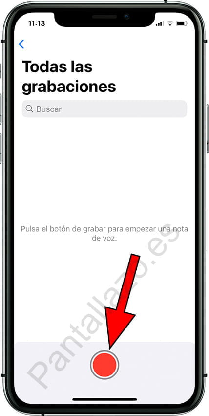 Comenzar grabación nota de voz en iPhone