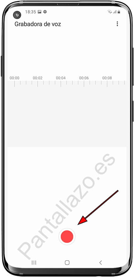 Botón comenzar grabación voz
