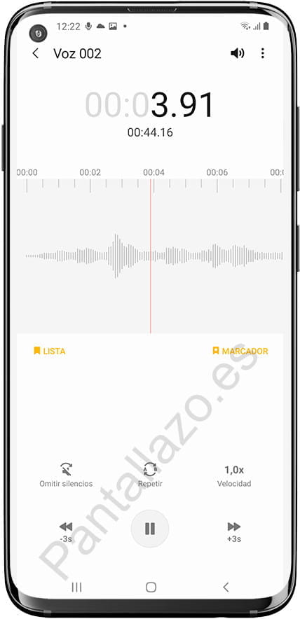 Reproducir grabación de voz Samsung
