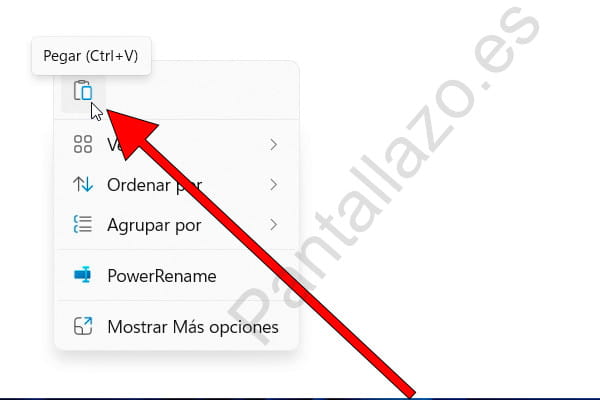 Pegar carpeta almacenamiento teléfono