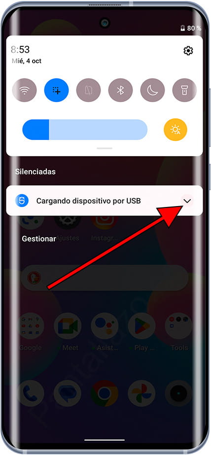 Notificación conexión por cable