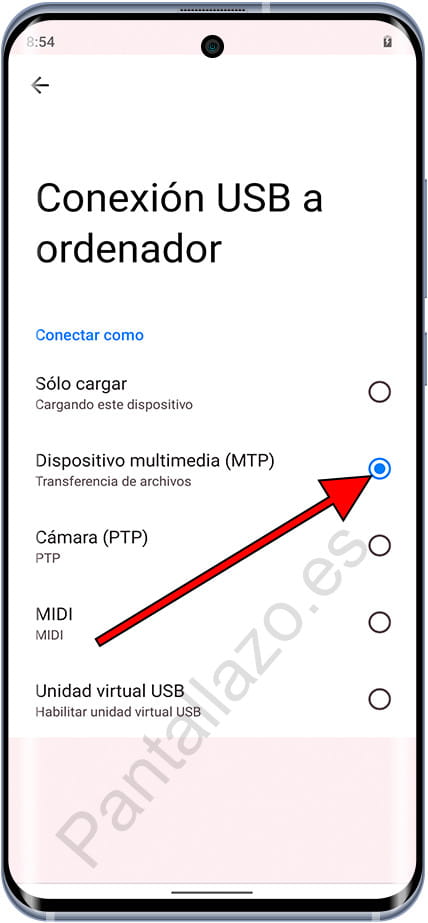 Conexión MTP