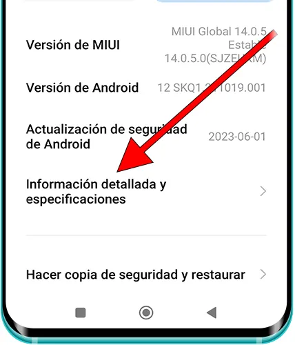 Información detallada y especificaciones Xiaomi