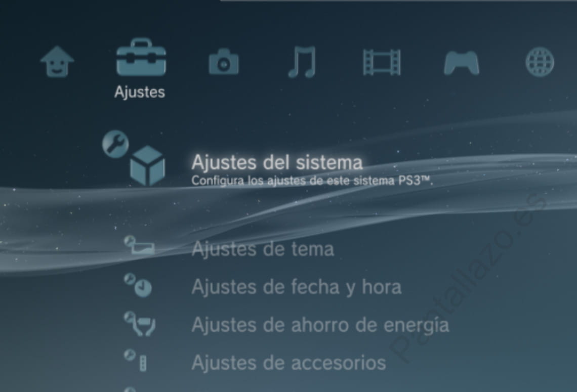Ajustes del sistema PlayStation 3