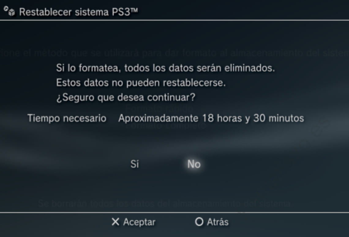 Confirmar formato PlayStation 3