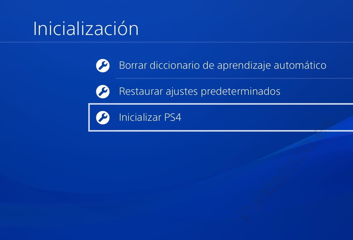 Inicializar PS4