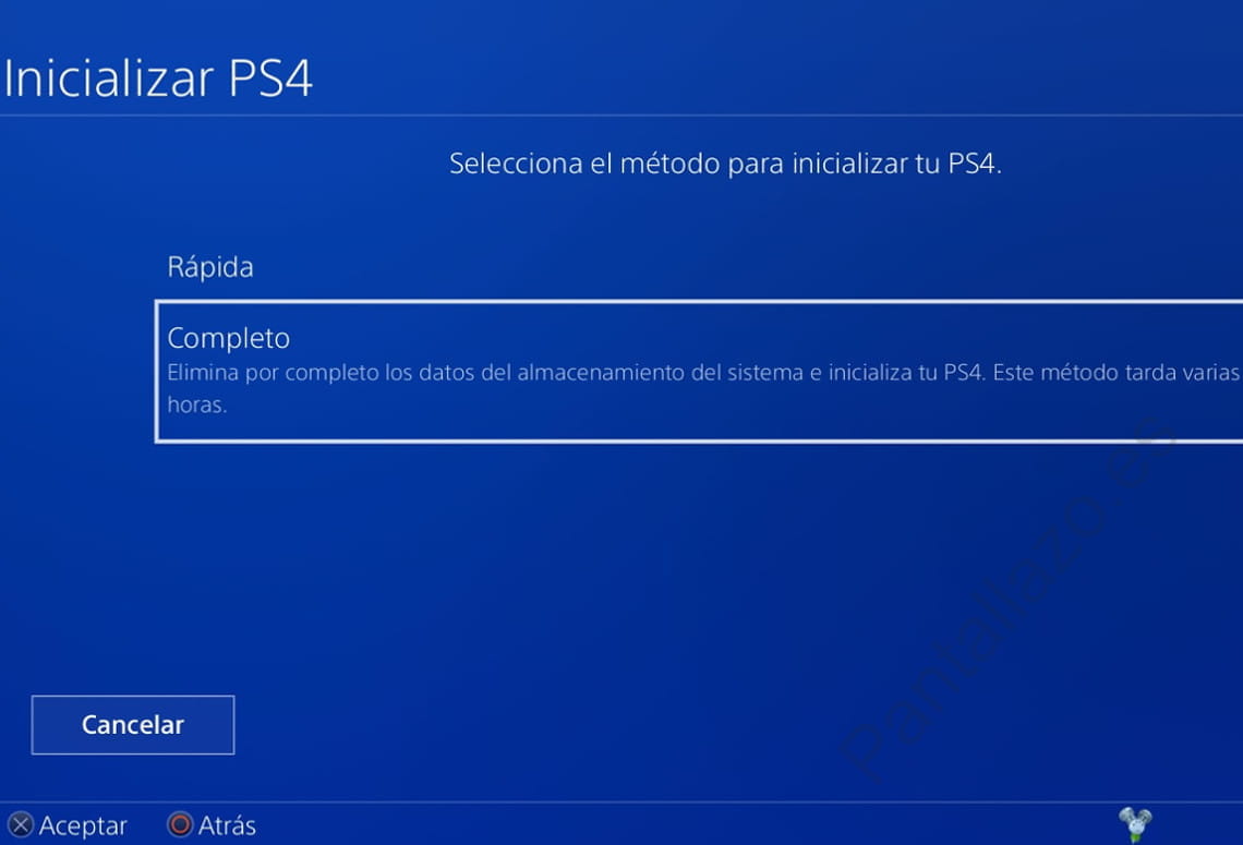 Formateo completo PS4