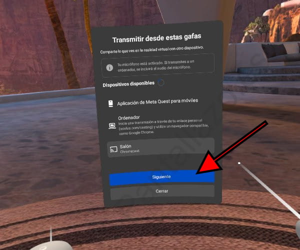 Retransmitir imagen Meta Quest