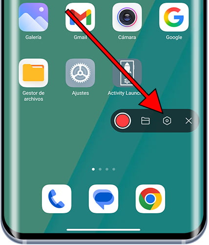 Icono ajustes de grabador de pantalla Xiaomi