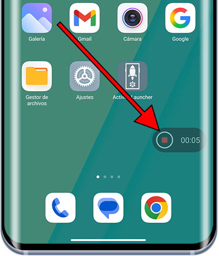 Detener grabación de pantalla Xiaomi