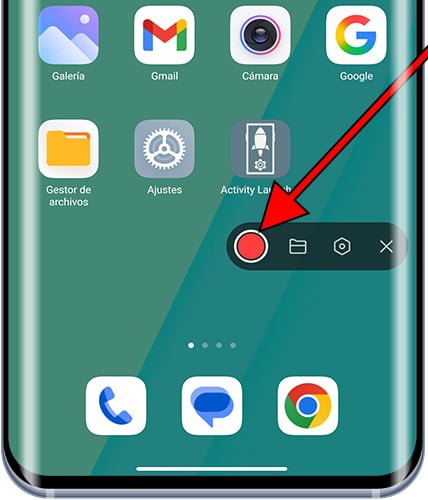 Icono comenzar grabación de pantalla Xiaomi