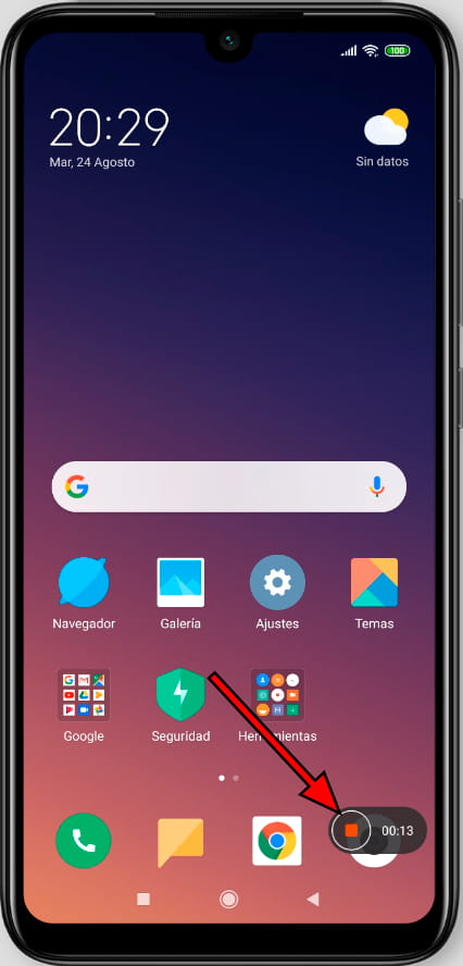 Detener grabación de pantalla Poco X6