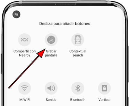 Icono grabar pantalla Galaxy Q T589R