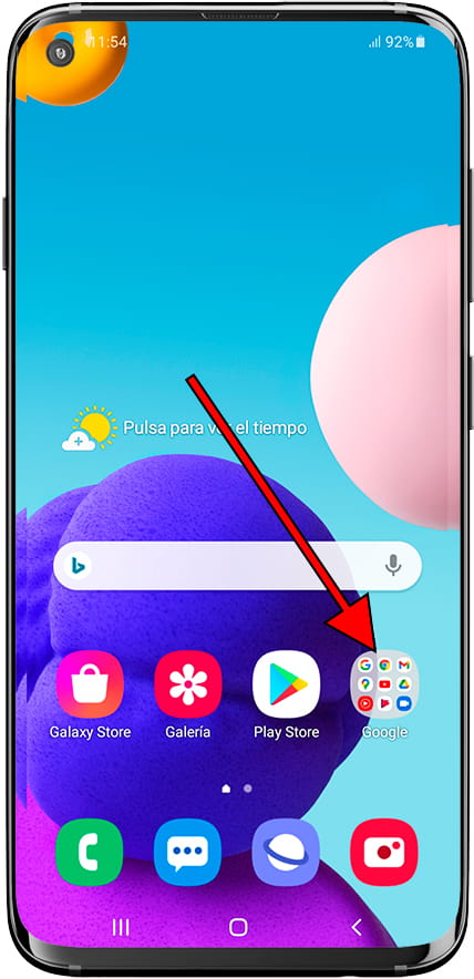 Carpeta aplicaciones Google Samsung